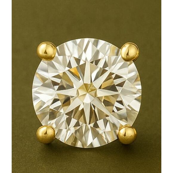 3 ct Lab Grown Diamond Stud Earrings G Color VS Clarity 14K Yellow Gold NWT - Picture 5 of 6